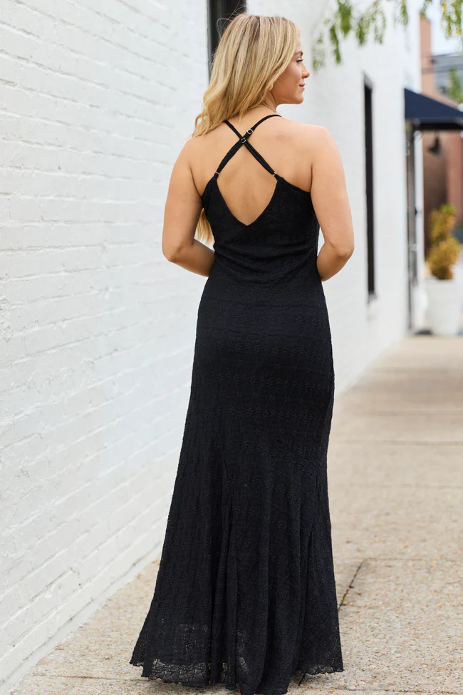 Hyacinth Black Lace Godet Slip Dress FINAL SALE - Image 2