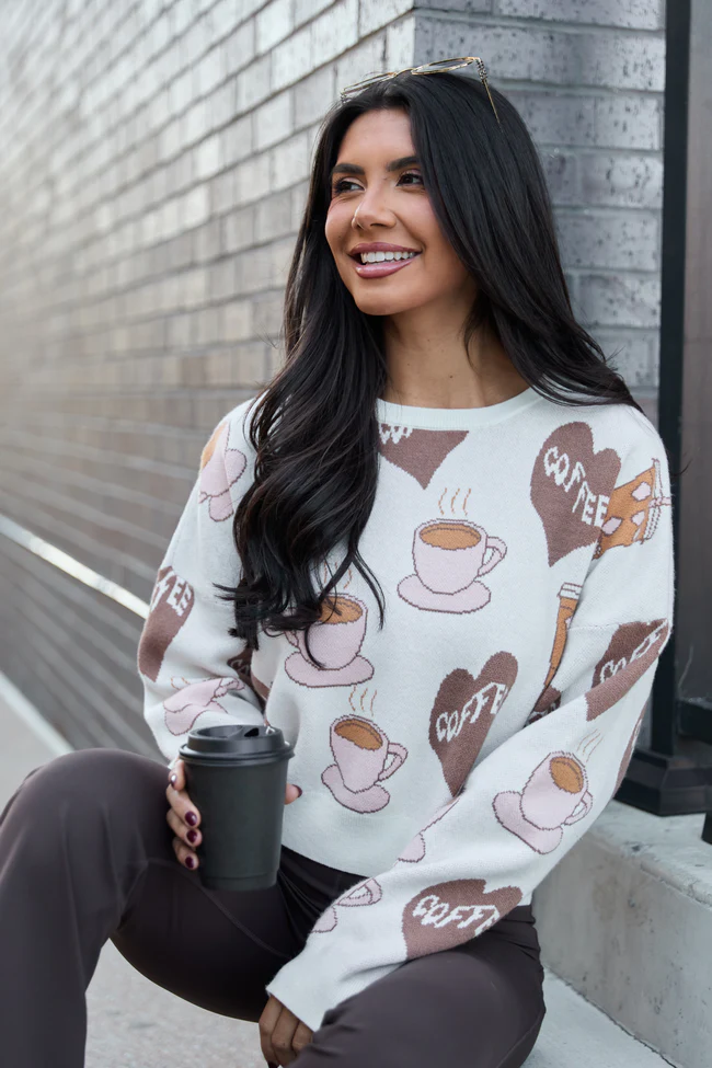 I Love Coffee Crewneck Sweater FINAL SALE