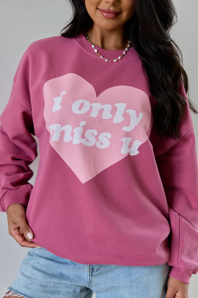 I Only Miss U Rose Graphic Sweatshirt - Image 2
