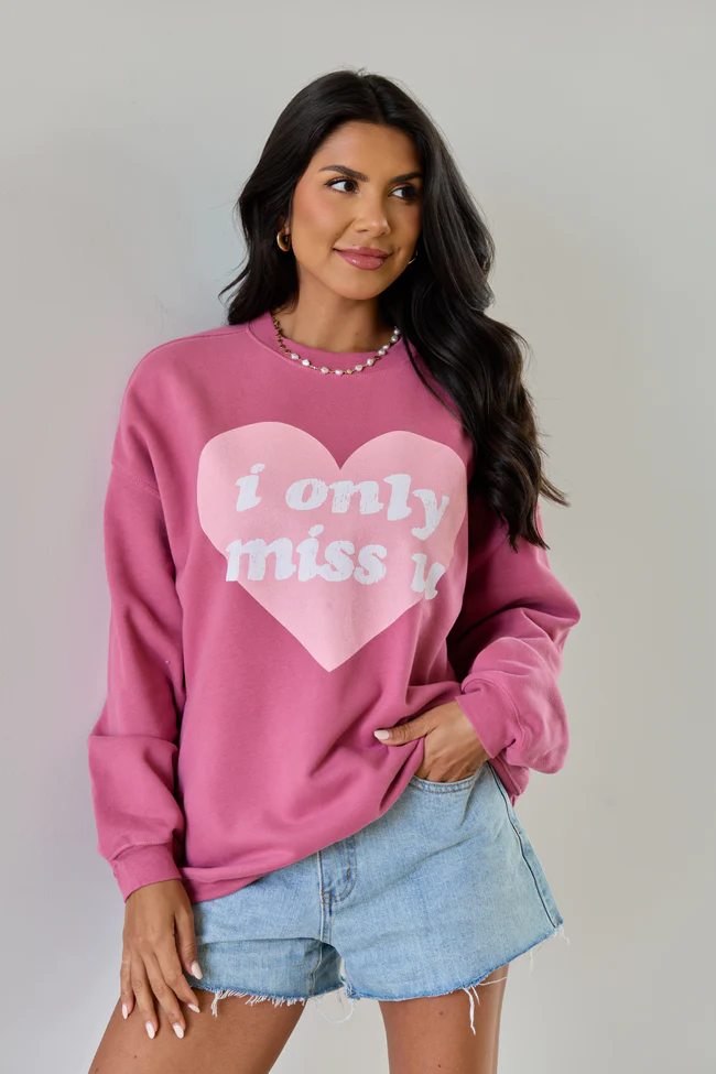 I Only Miss U Rose Graphic Sweatshirt - Image 4