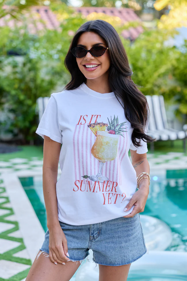 Is It Summer Yet White Graphic Tee