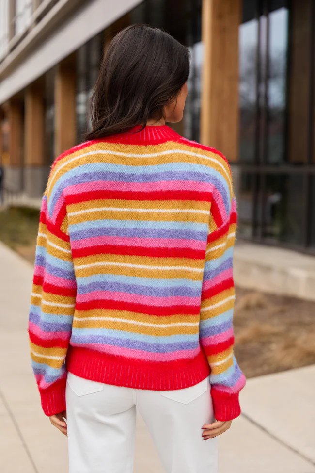 Jackie Bright Striped Crewneck Sweater FINAL SALE - Image 5
