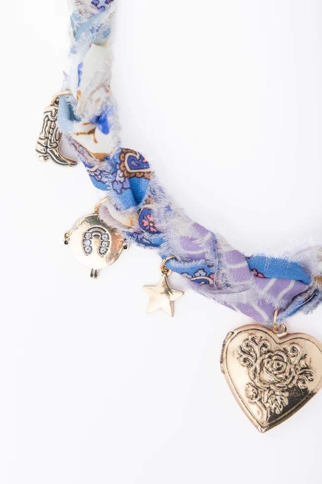 Jana Blue Braided Charm Necklace - Image 4