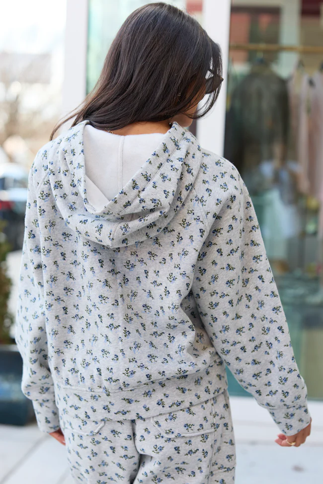 Jolie Grey Floral Hoodie SALE - Image 5