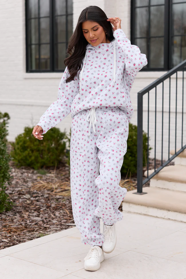 Jolie Pink Floral Hoodie - Image 2