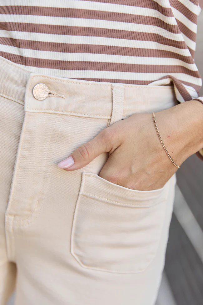 Judith Vanilla Cream High Rise Wide Leg Jeans FINAL SALE - Image 5