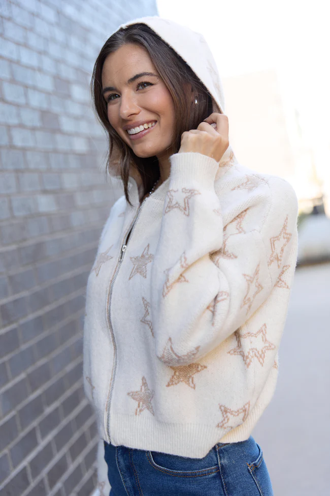 June Star Print Zip Up Sweater FINAL SALE - Image 5