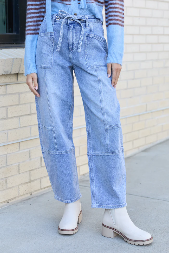 Juno Mid Rise Barrel Jeans FINAL SALE - Image 2