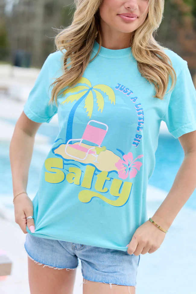 Just A Little Bit Salty Mint Graphic Tee - Image 2