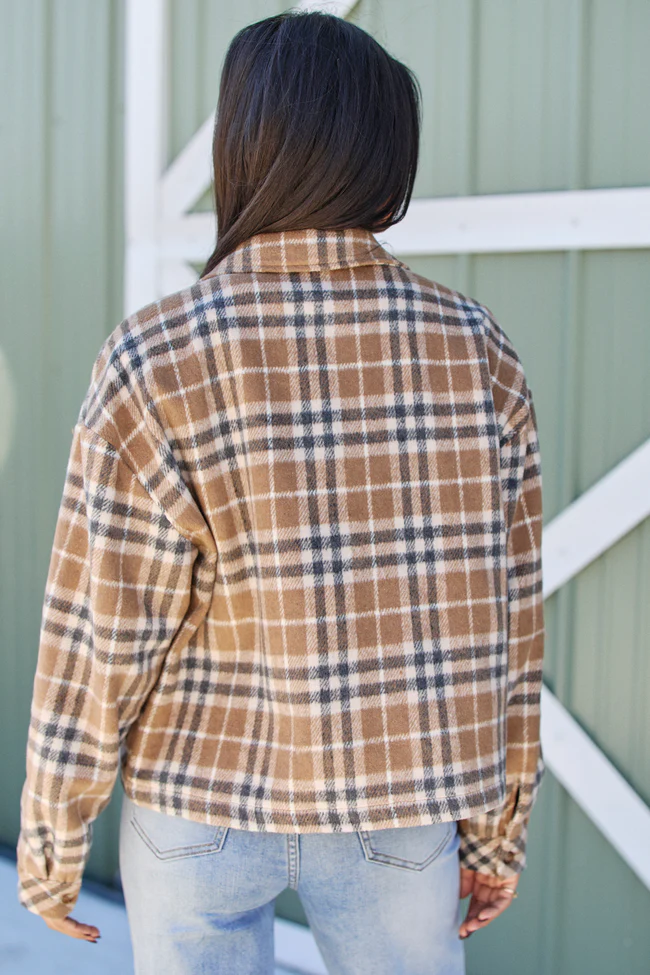 Kai Brown Plaid Oversized Shacket FINAL SALE - Image 4