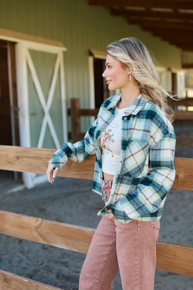 Kai Green Plaid Oversized Shacket FINAL SALE - Image 4