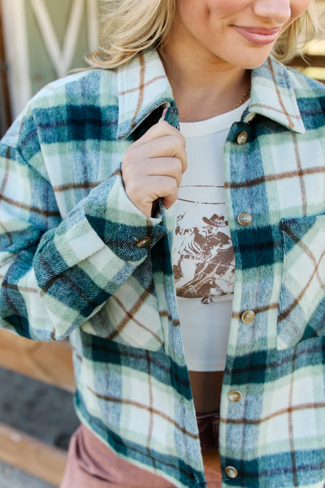 Kai Green Plaid Oversized Shacket FINAL SALE - Image 6