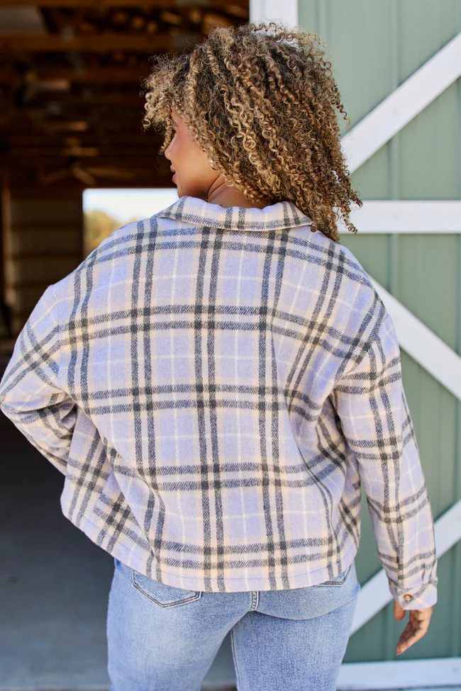 Kai Purple Plaid Oversized Shacket FINAL SALE - Image 4