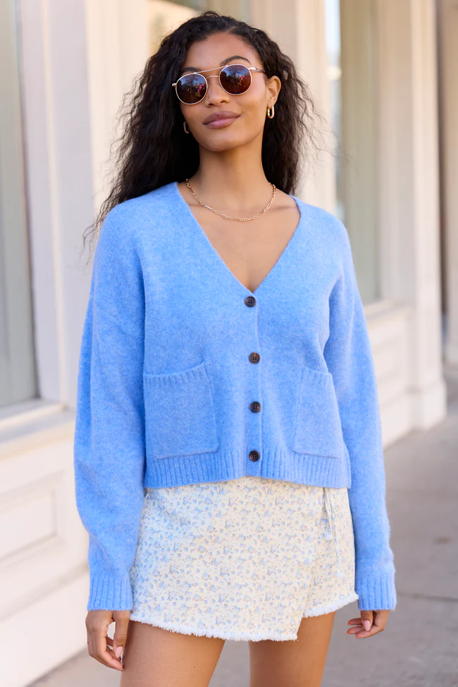 Kathryn Blue Long Sleeve Cardigan SALE - Image 3