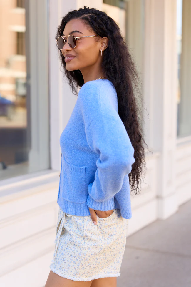 Kathryn Blue Long Sleeve Cardigan SALE - Image 4