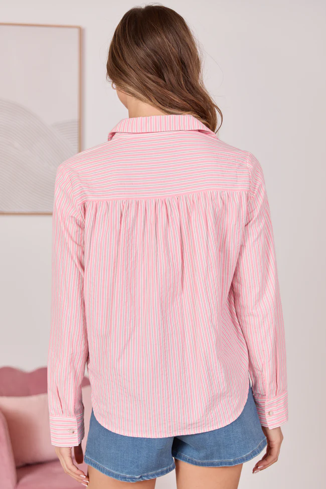Kaylee Pink Striped Shirt FINAL SALE - Image 5
