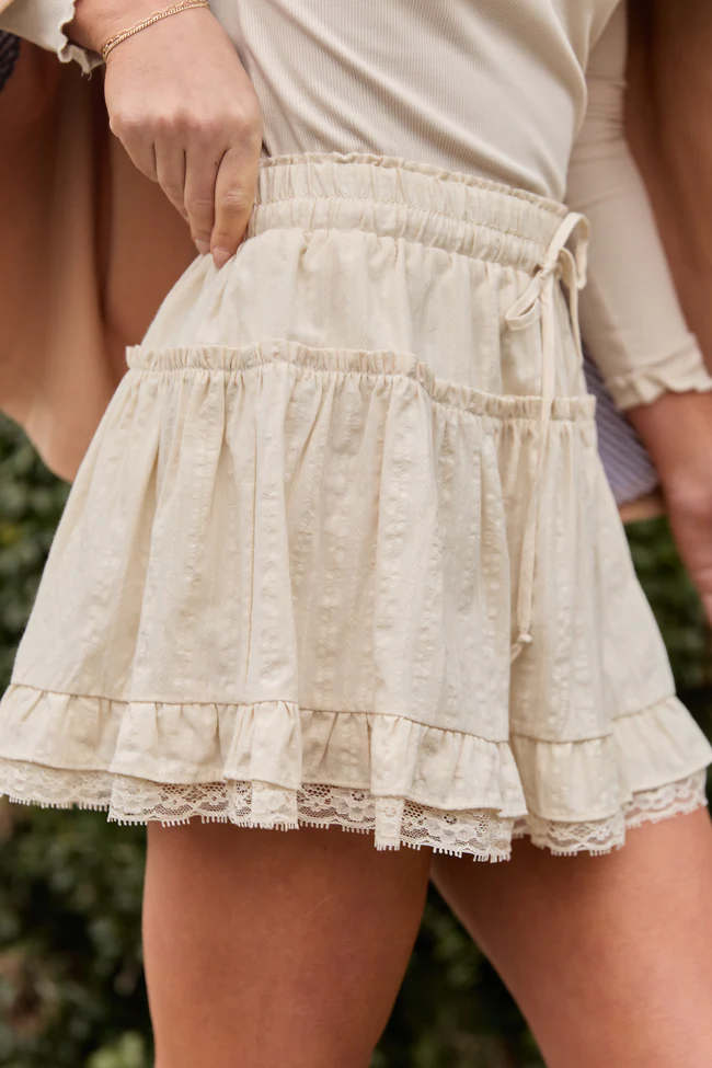 Kenna Cream Lace Skort - Image 3