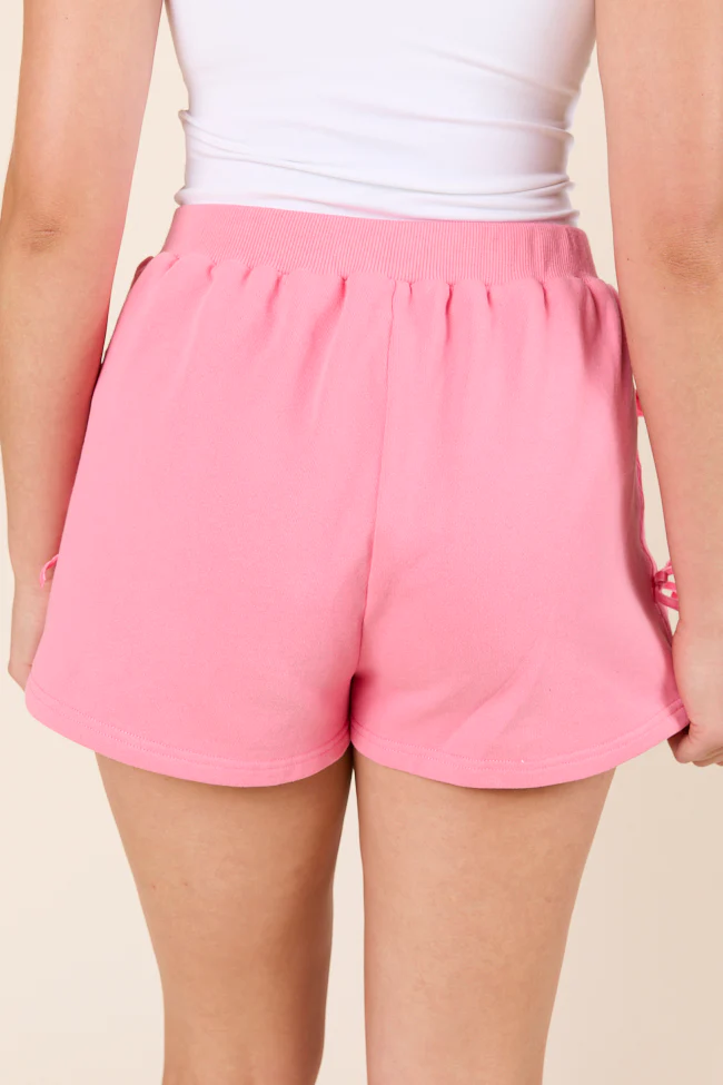 Kinley Pink Side Bow Detail Shorts FINAL SALE - Image 4