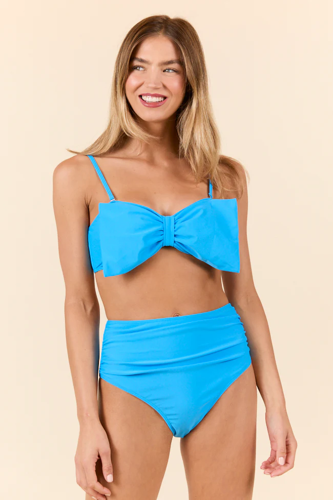 Knot So Salty Blue Bow Bikini Top FINAL SALE - Image 3