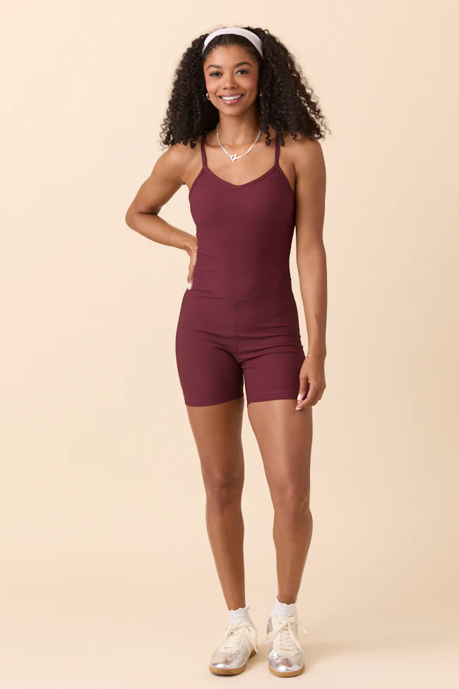Kyndal Burgundy Active Onesie FINAL SALE - Image 2