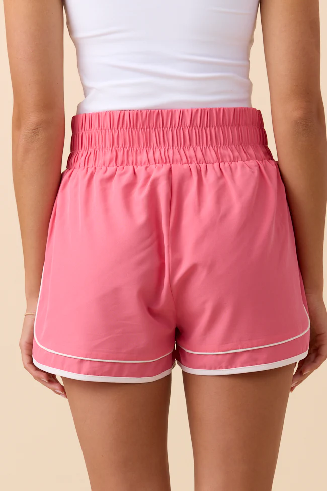 Kyra Pink Contrast Trim Shorts FINAL SALE - Image 5