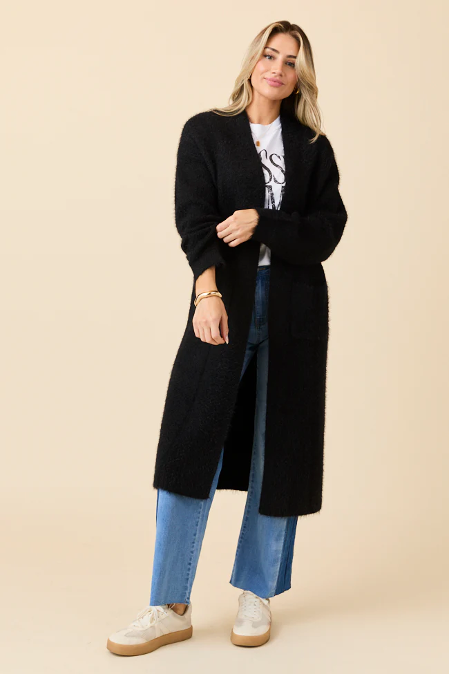 Laken Solid Black Sweater Coat FINAL SALE