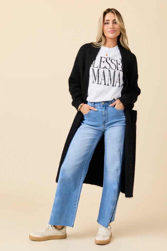 Laken Solid Black Sweater Coat FINAL SALE - Image 2