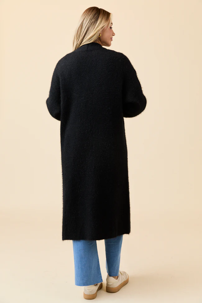 Laken Solid Black Sweater Coat FINAL SALE - Image 4