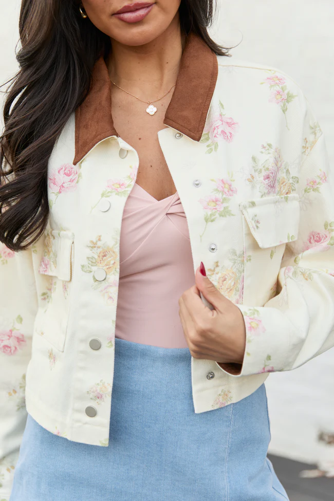Lane Floral Crop Barn Jacket - Image 5