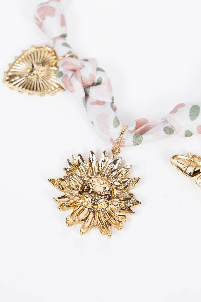 Laurel Pink Scarf Charm Necklace - Image 3