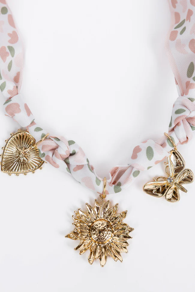 Laurel Pink Scarf Charm Necklace - Image 4