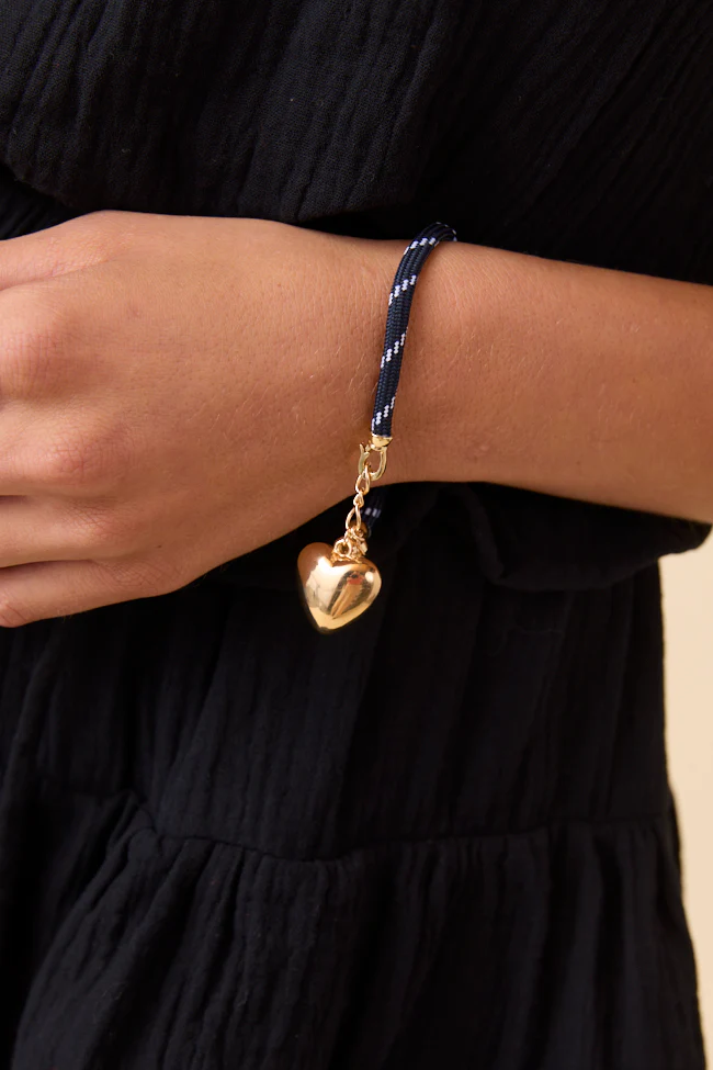 Lea Black Puff Heart Bracelet FINAL SALE - Image 2