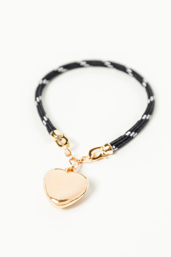 Lea Black Puff Heart Bracelet FINAL SALE - Image 3