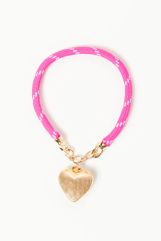Lea Pink Puff Heart Bracelet FINAL SALE
