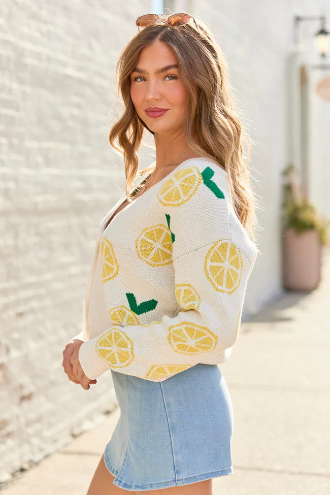 Lennie Ivory Lemon Cardigan - Image 4