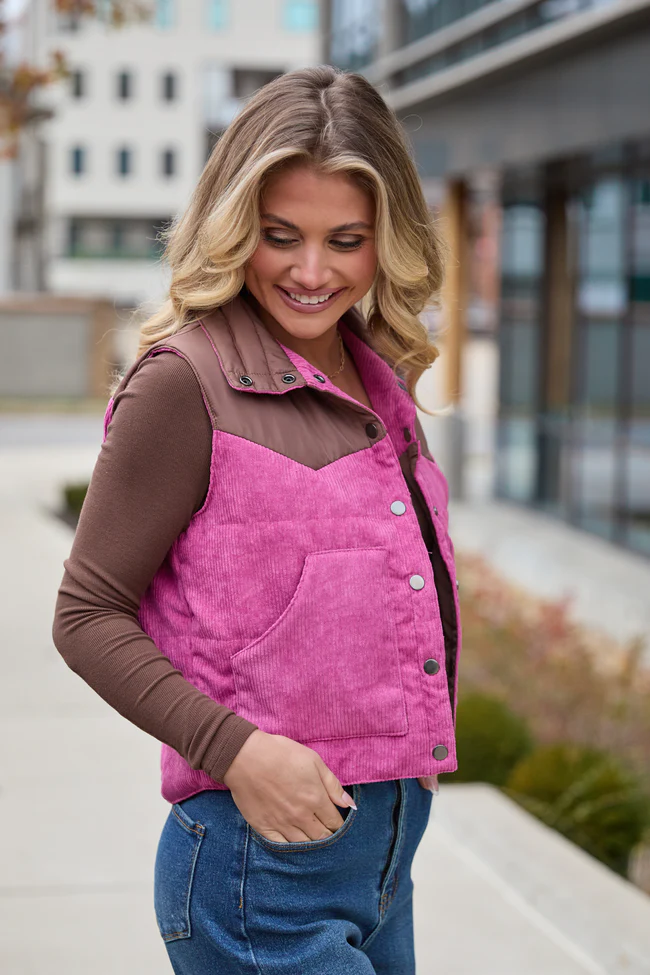 Liam Berry Corduroy Snap Up Vest FINAL SALE - Image 3