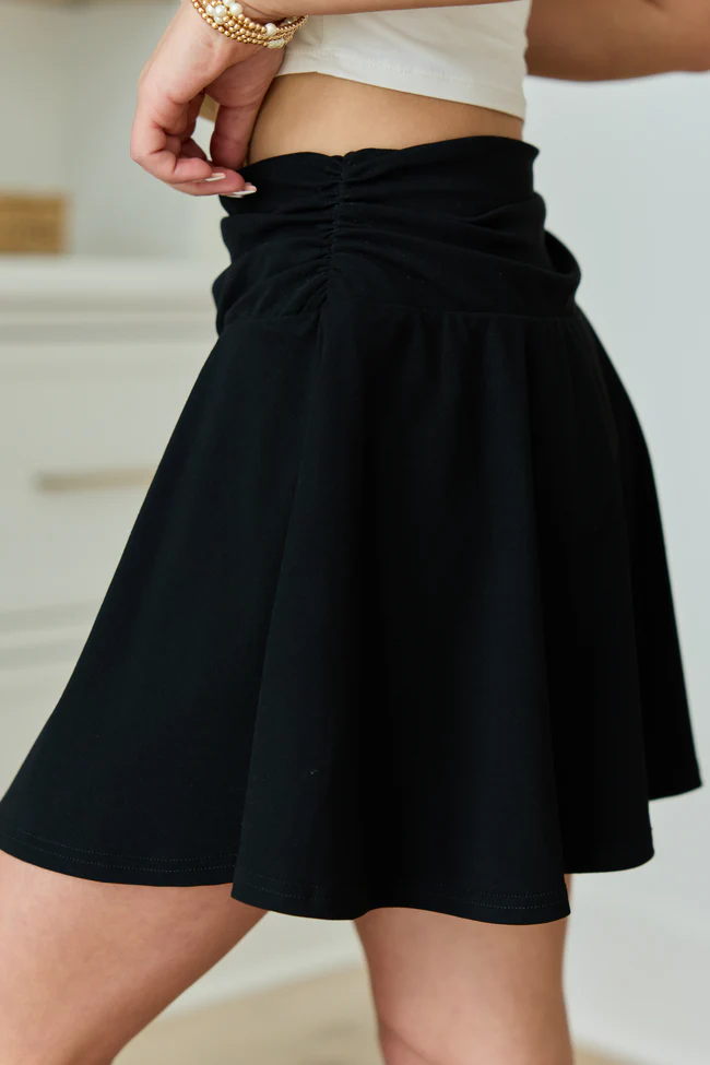 Libby Black Knit Fold Over Skort - Image 3