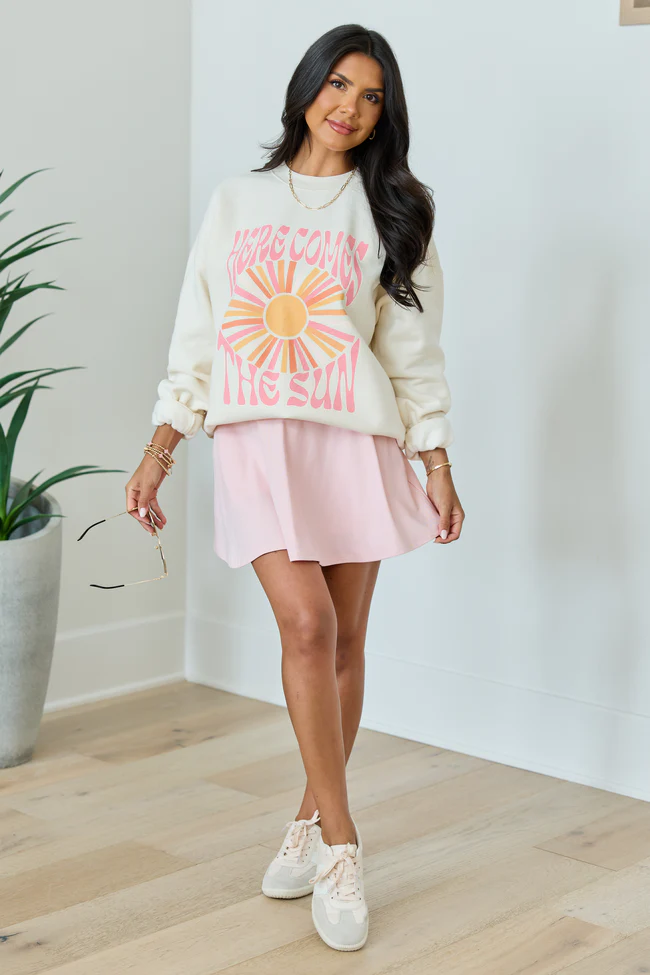 Libby Pink Knit Fold Over Skort - Image 2