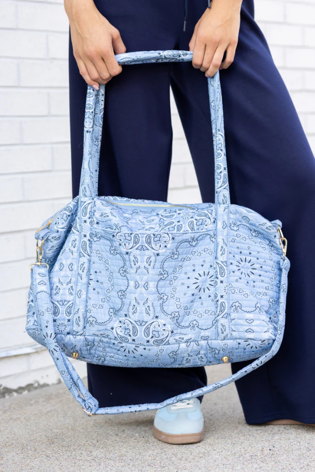 Lilah Blue Paisley Duffle Bag FINAL SALE