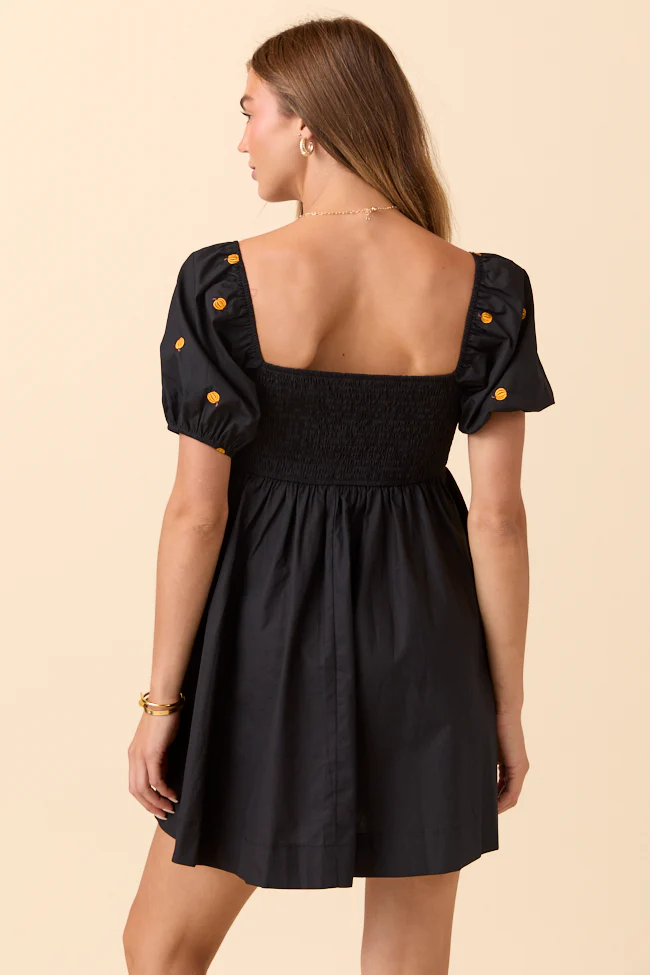 Linsy Black Pumpkin Puff Sleeve Mini Dress FINAL SALE - Image 4