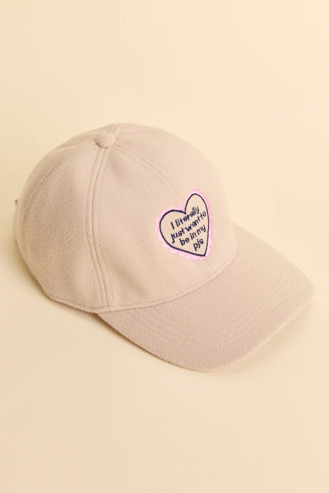 Literally Just Want To Be In My Pjs Beige Baseball Cap FINAL SALE - Image 2