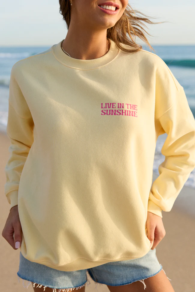 Live In The Sunshine Yellow Graphic Sweatshirt - Image 2