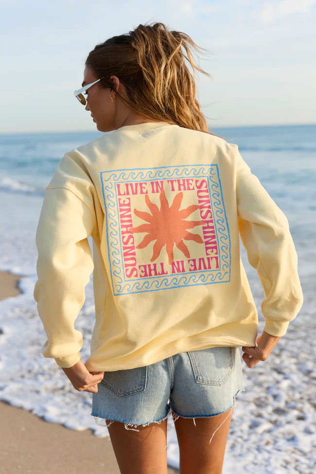Live In The Sunshine Yellow Graphic Sweatshirt - Image 4