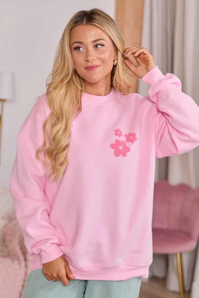 Look For The Good Light Pink Graphic Sweatshirt - Image 2