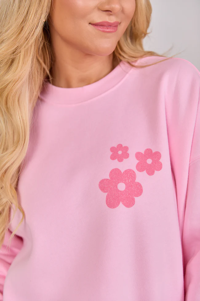 Look For The Good Light Pink Graphic Sweatshirt - Image 4