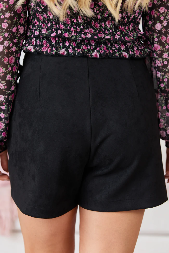 Lorelei Black Faux Suede Wrap Skort FINAL SALE - Image 4