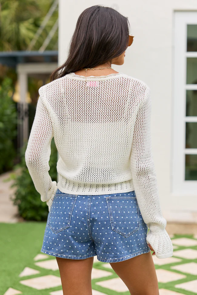 Lou Ivory Bell Sleeve Cardigan - Image 5