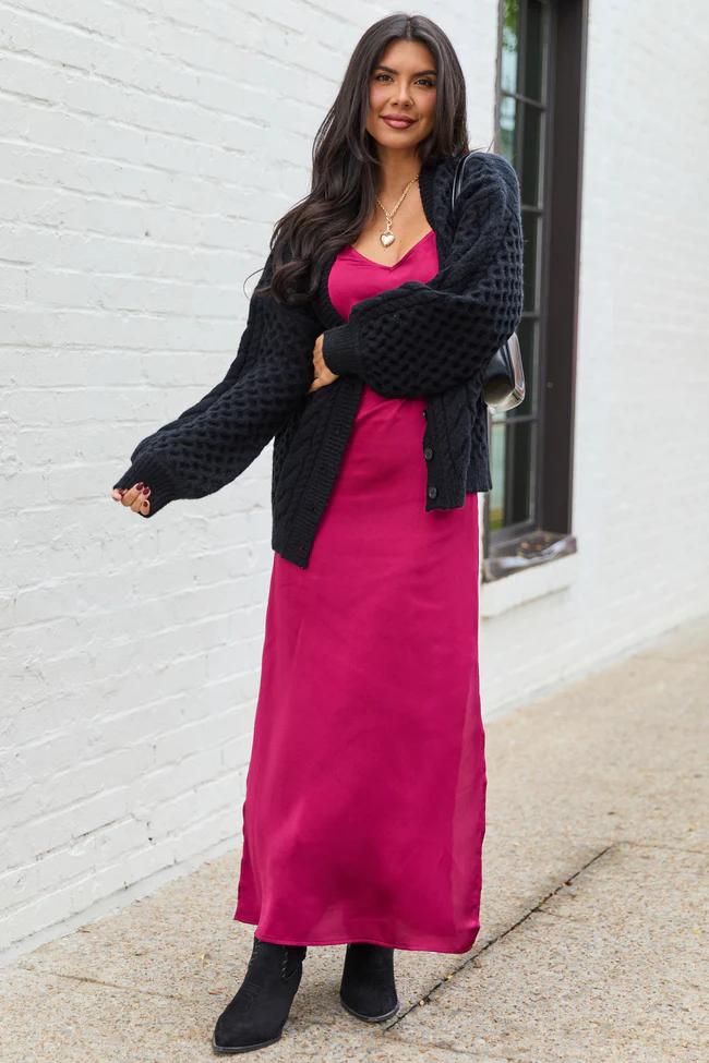 Louisa Black Cable Knit Cardigan FINAL SALE - Image 2