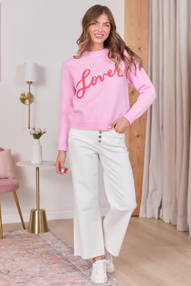 Lover Pink Crewneck Sweater FINAL SALE - Image 3