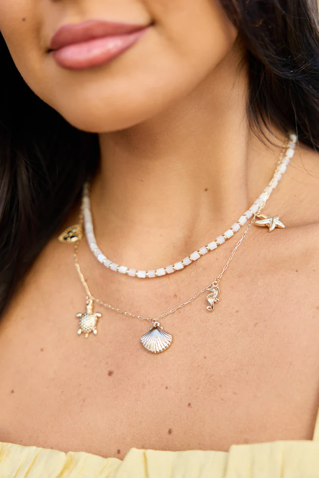 Lucia White Sealife Charm Necklace